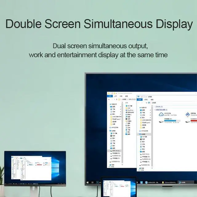 Alt view image 2 of 7 - Weastlinks USB 3.0 to HDMI-compatible VGA Adapter 1080P Multi-Display 2in1 USB to HDMI-compatible Converter for Windows 7/8/10 OS