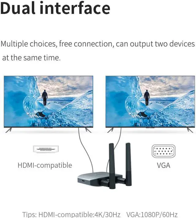 Alt view image 4 of 7 - Weastlinks 4K HD VGA HDMI-compatible Adapter TV Stick Wireless WiFi Display Dongle Screen Mirroring Video Audio Converter giyqxHw