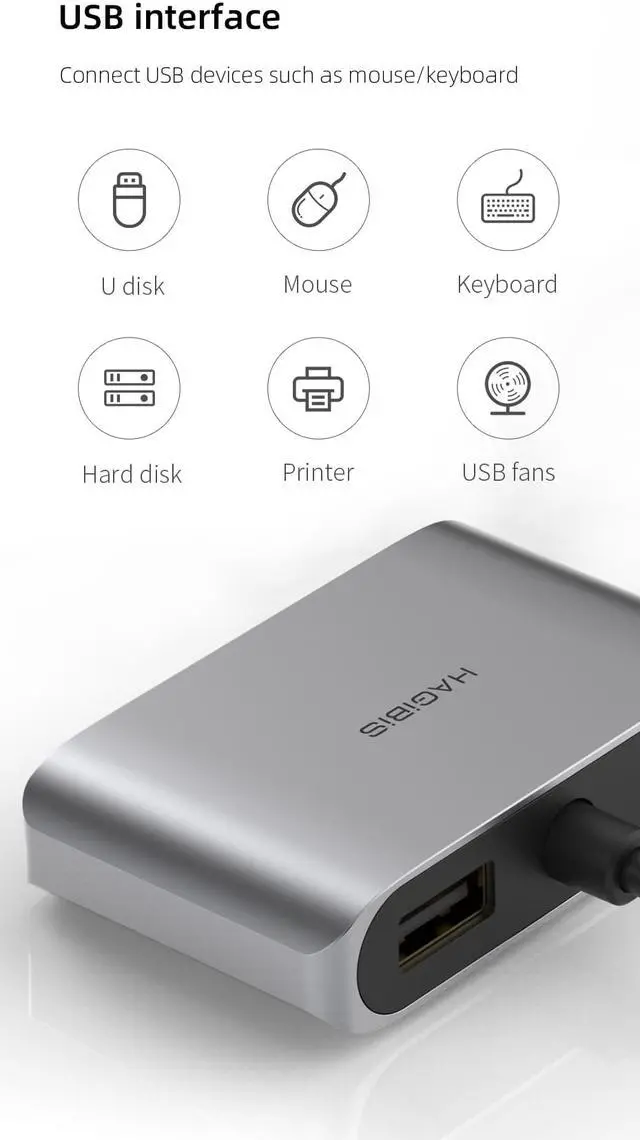 Alt view image 7 of 7 - Weastlinks USB 3.0 to HDMI-compatible VGA Adapter 1080P Multi-Display 2in1 USB to HDMI-compatible Converter for Windows 7/8/10 OS