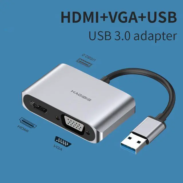 Main image of Weastlinks USB 3.0 to HDMI-compatible VGA Adapter 1080P Multi-Display 2in1 USB to HDMI-compatible Converter for Windows 7/8/10 OS