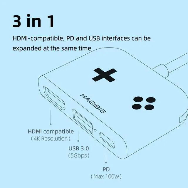 Alt view image 3 of 7 - Weastlinks Switch Dock for Nintendo Switch Portable TV Dock Charging Docking Station Charger 4K HDMI-compatible TV Adapter USB 3.0