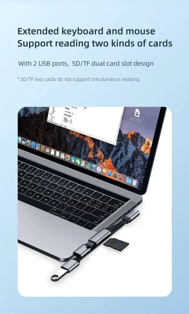 Alt view image 7 of 7 - Weastlinks USB C HUB Card Reader Type-c to USB 3.0 2.0 hub SD Micro SD TF Card Reader OTG Adapter cable for Mobile Phone iPad