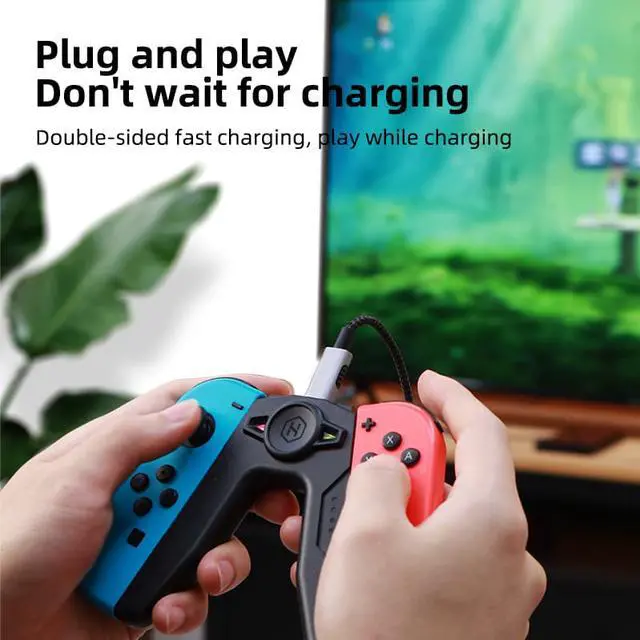 Alt view image 2 of 7 - Weastlinks Joy-Con Charging Grip for Nintendo Switch/Lite Controllers Comfort Charger Dock NS Handle Portable Rechargeable Stand