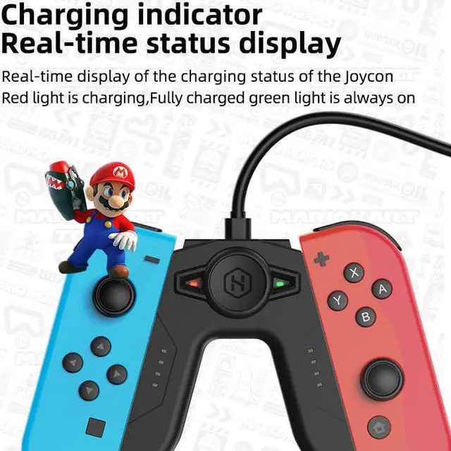 Alt view image 4 of 7 - Weastlinks Joy-Con Charging Grip for Nintendo Switch/Lite Controllers Comfort Charger Dock NS Handle Portable Rechargeable Stand