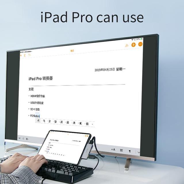 Alt view image 3 of 7 - Weastlinks USB C HUB TYPE-C to HDMI-compatible Adapter 3.5mm Audio PD Charging USB 3.0 Port Converter for iPad Pro Macbook Laptop