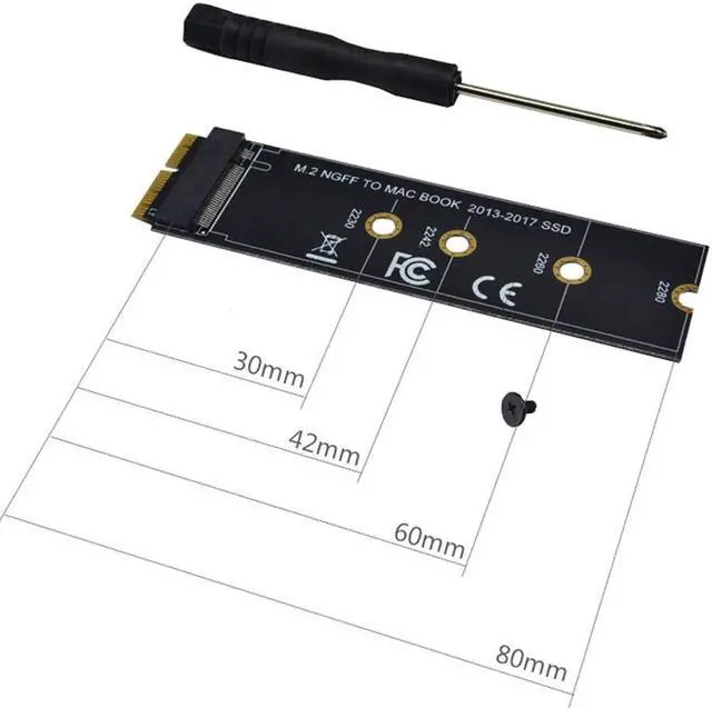 Alt view image 5 of 7 - Weastlinks M.2 NVME SSD Convert Adapter Card for MacBook Air Pro Retina 2013-2017 NVME/AHCI SSD Upgraded Kit For A1465 A1466 A1398 A1502
