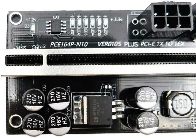 Alt view image 4 of 7 - Weastlinks 6pcs Riser 010 USB 3.0 PCIE Riser PCI Express X16 Extender Adapter 010S Plus GPU Riser Card SATA 15pin to 6pin Power Marquee LED