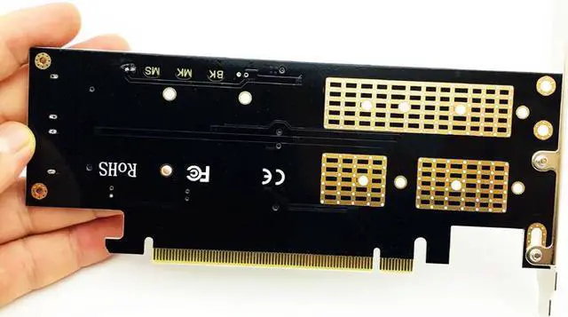 Alt view image 6 of 7 - Weastlinks Riser Card M2 NVMe SSD NGFF to PCIE 3.0 X16 Adapter for Chia Mining Support M Key NVME SSD B Key M.2 SATA SSD mSATA 3in1 Adapter