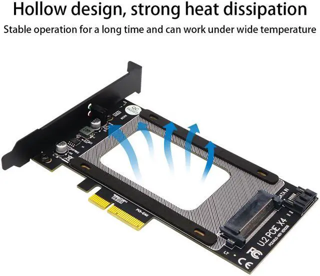 Alt view image 2 of 7 - Weastlinks U2 to PCI E Adapter Card Riser PCI Express 3.0 4X U.2 SFF-8639 Adapter PCIe U.2 SSD to PCI-E Card Support Intel 2.5" NVME U2 SSD