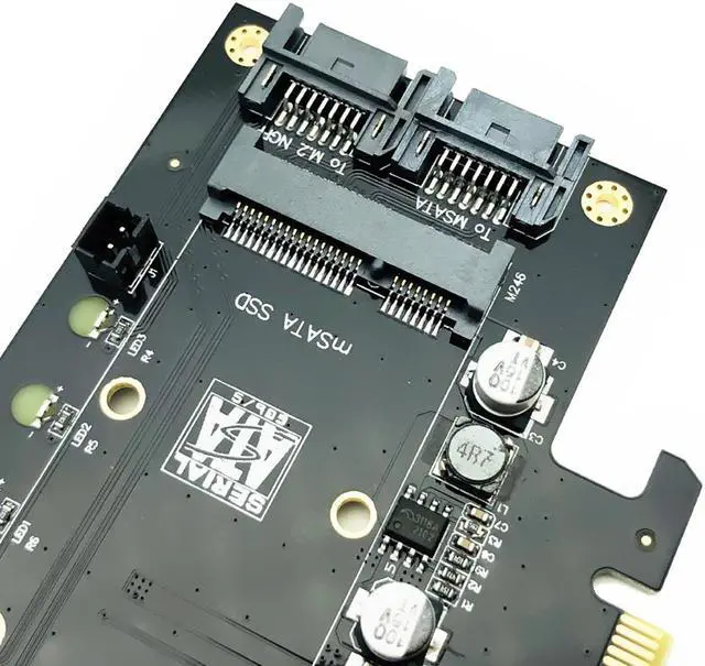 Alt view image 3 of 7 - Weastlinks Riser Card M2 NVMe SSD NGFF to PCIE 3.0 X16 Adapter for Chia Mining Support M Key NVME SSD B Key M.2 SATA SSD mSATA 3in1 Adapter