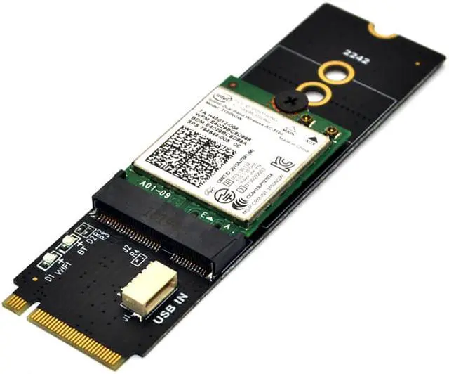 Alt view image 6 of 7 - Weastlinks M.2 Wifi Adapter M.2 M Key to A+E Key Slot Wifi Bluetooth Network Card NGFF NVMe PCI express SSD Port to E key Slot Wifi Adapter