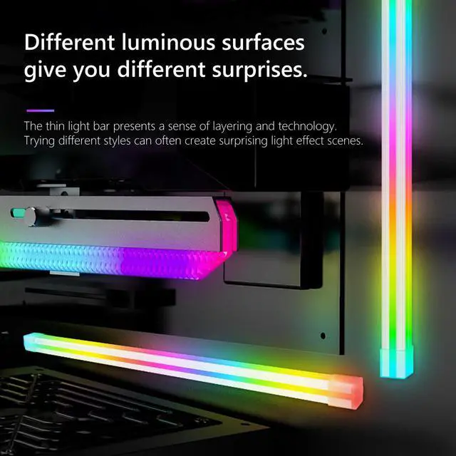 Alt view image 2 of 7 - Weastlinks 26 Beads LED Strip Computer Chassis Silicone Light Bar 5V 3PIN ARGB Aura SYNC Light Strip PC Case DIY Decoration