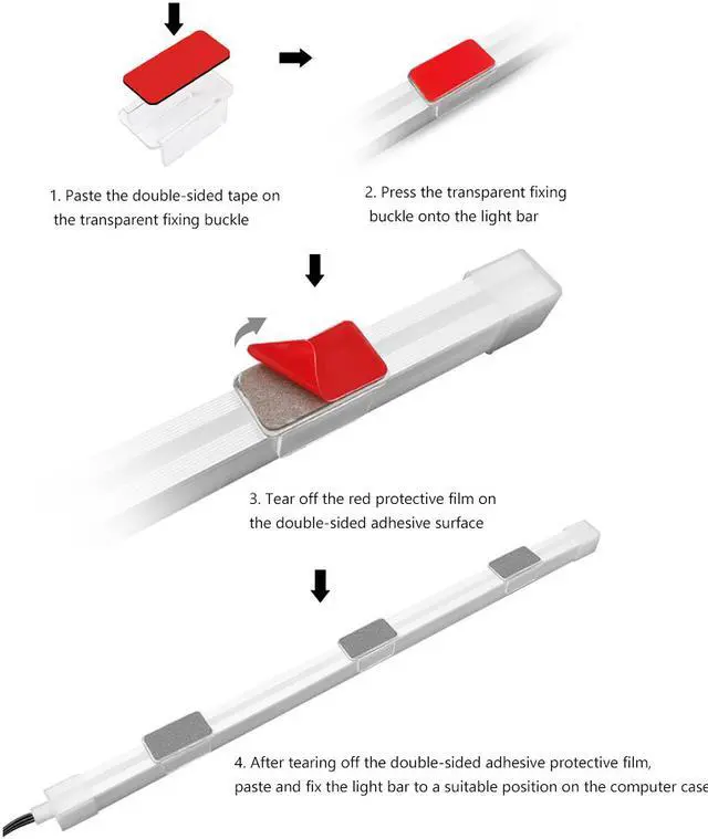 Alt view image 5 of 7 - Weastlinks 26 Beads LED Strip Computer Chassis Silicone Light Bar 5V 3PIN ARGB Aura SYNC Light Strip PC Case DIY Decoration