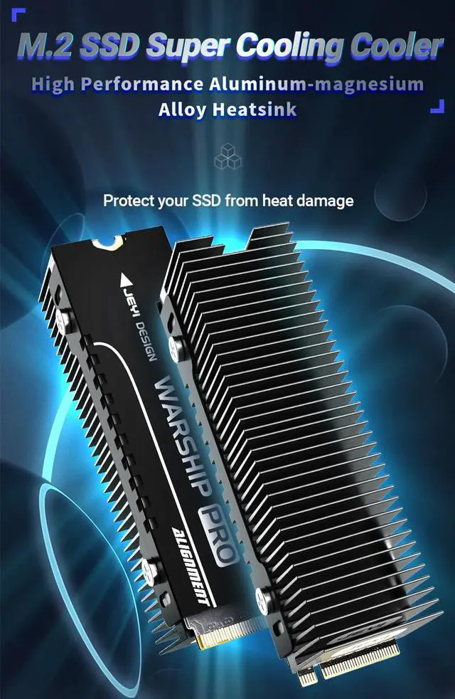 Alt view image 2 of 7 - Weastlinks M.2 SSD Heatsink, Heavy Duty Aluminum Convective Heat Sink, NVME NGFF Cooler Passive Heat Sinks with Fins