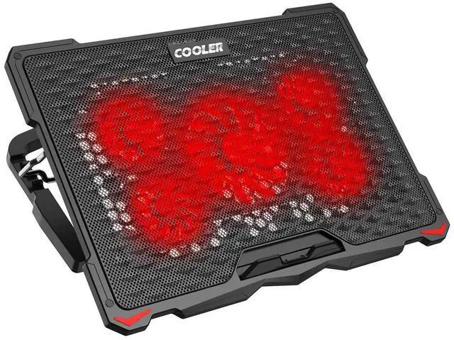Main image of AICHESON Laptop Fan Cooling Pad for 15.6"-17.3" Laptops, 5 Cooler Fans with Red Lights