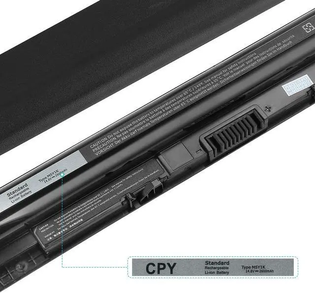 Alt view image 6 of 12 - M5Y1K Laptop Battery for Dell Inspiron 3451 3551 3567 5551 5555 5558 5559 5758 5759 Vostro 3458 3459 3468 3558 Inspiron 14 15 3000 Series 14.8V 40wh 2600mAh