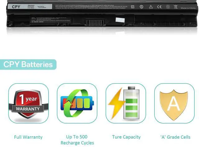 Alt view image 2 of 12 - M5Y1K Laptop Battery for Dell Inspiron 3451 3551 3567 5551 5555 5558 5559 5758 5759 Vostro 3458 3459 3468 3558 Inspiron 14 15 3000 Series 14.8V 40wh 2600mAh