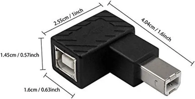 Alt view image 6 of 6 - Usb B 2.0 Adapter, Usb 2.0 Type-B Printer Cable Adapter, Right Angle Usb B 2.0 Male To Female Adapter For Printer Short Extension Cable For Printer, Scanner, Mobile Hdd And More