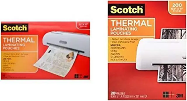 Main image of Thermal Laminating Pouches, 11.45 X 17.48-Inches, 25-Pouches (Tp3856-25) And Thermal Laminating Pouches, 8.9 X 11.4-Inches, 3 Mil Thick, 200-Pack (Tp3854-200) Bundle