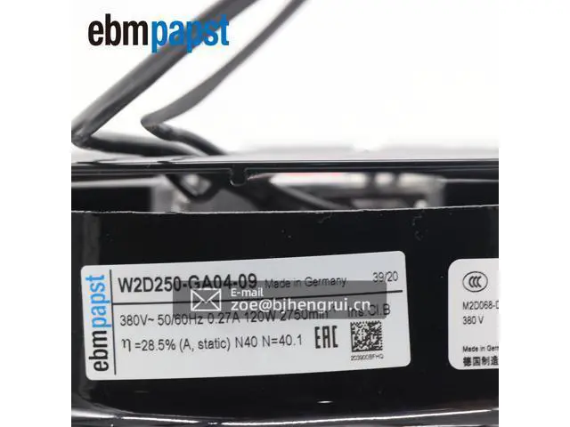 Alt view image 7 of 7 - Ebmpapst W2D250-GA04-09 250mm 120W 0.27A 400V AC 2750RPM 225 m3/h Spindle Siemens Inverter Axial Flow Cooling Fan