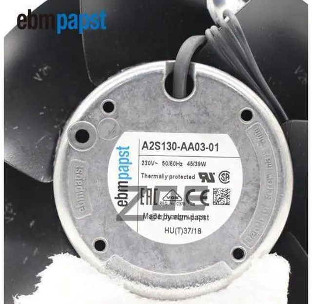 Alt view image 7 of 7 - Ebmpapst A2S130-AA03-01 AC Fan Ball Bearing 230V 0.31A/0.25A 45W/39W 2800RPM/3250RPM Flange Mount Industrial Cooling Fans and Supplies