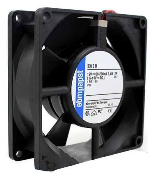 Main image of New ebmpapst 3312U 92X92X32MM DC 12V 0.2A IP68 Waterproof Axial Fan
