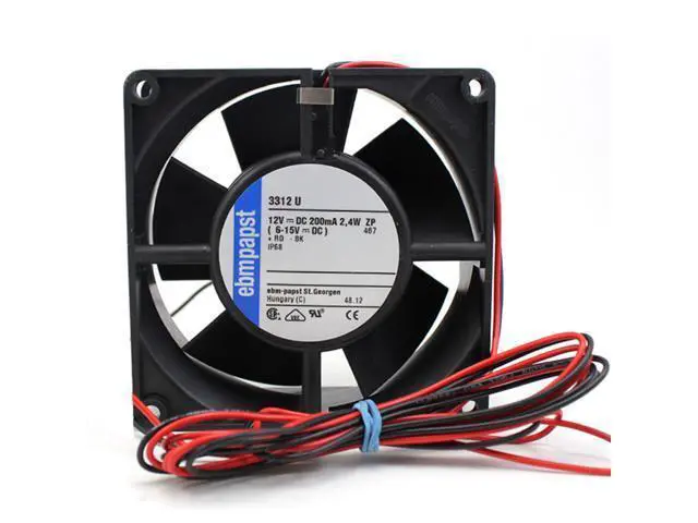 Alt view image 2 of 3 - New ebmpapst 3312U 92X92X32MM DC 12V 0.2A IP68 Waterproof Axial Fan