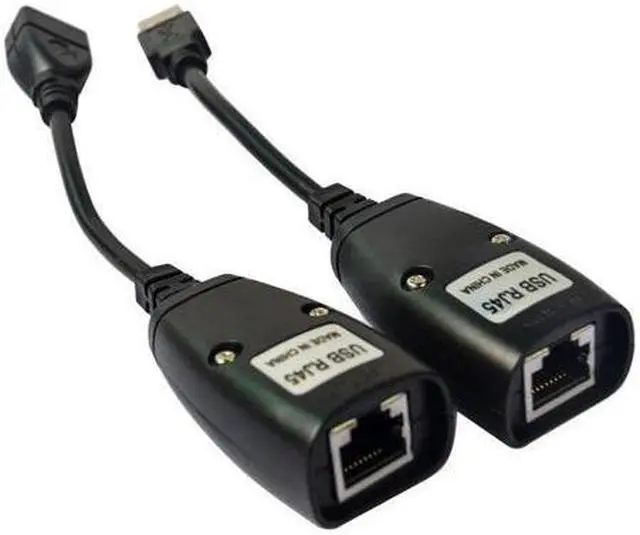 Main image of USB 2.0 Extension Adapter Up To 150ft Using RJ45 CAT5/CAT5E/6 Lan Network Ethernet Extender Cable Kits