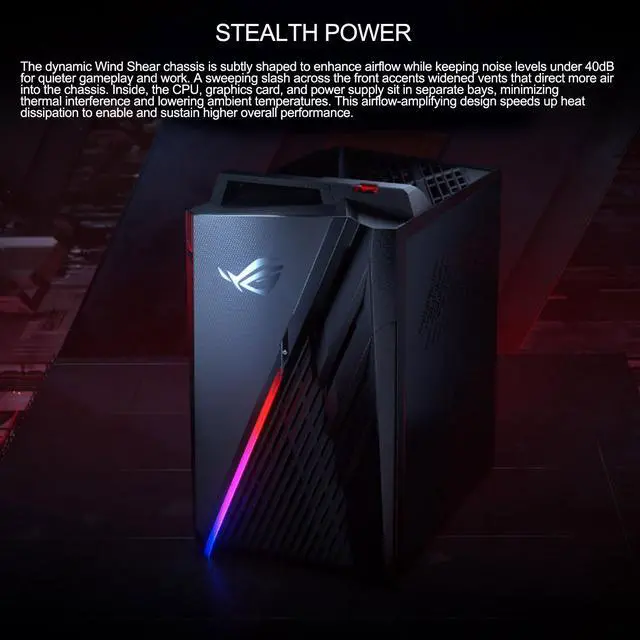 Alt view image 2 of 5 - ASUS ROG Gaming Tower Desktop, Intel Core i7-13700KF, NVIDIA GeForce RTX 4070, 64GB DDR5 RAM, 4TB SSD, HDMI, DP Port, Wired KB & Mouse, Wi-Fi 6, Windows 11 Pro