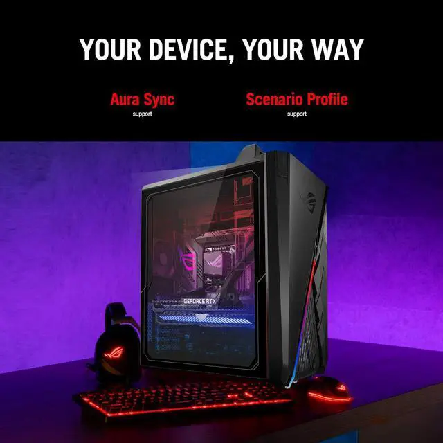 Alt view image 4 of 5 - ASUS ROG Gaming Tower Desktop, Intel Core i7-13700KF, NVIDIA GeForce RTX 4070, 64GB DDR5 RAM, 4TB SSD, HDMI, DP Port, Wired KB & Mouse, Wi-Fi 6, Windows 11 Pro