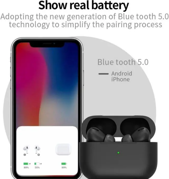 Alt view image 4 of 5 - Blackpods Pro™  TWS Bluetooth Earbuds 3rd Generation with Wireless Charging Case