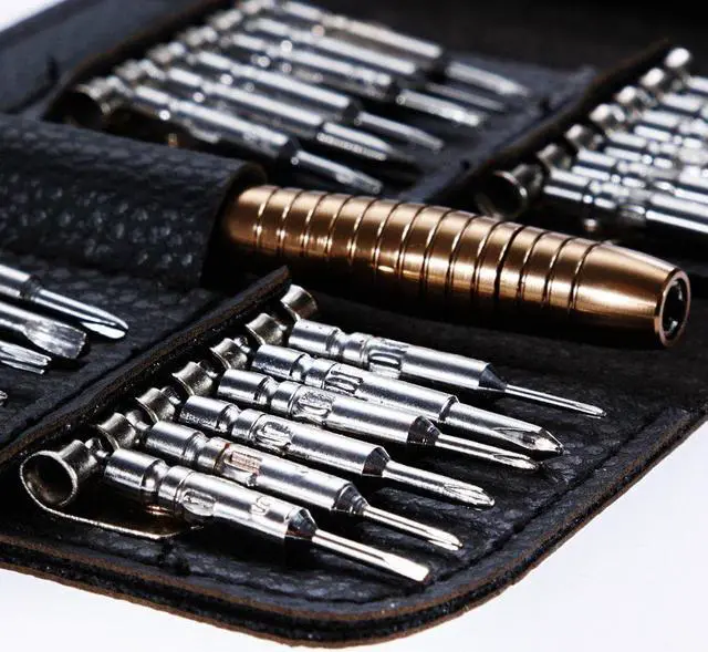 Alt view image 4 of 7 - 27 in 1 Magnetic Suction Portable Wallet Type Screw Driver Set Mobile Phone Tablet Maintenance Tool