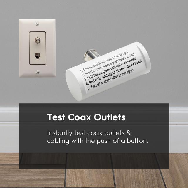 Alt view image 4 of 5 - Hitron Coaxial (Coax) Cable Tester | Accurately Detects Valid Signals on Coaxial Cable | One-Push Test | Coax Outlet Testing Tool | Single Pack | Model # DSS-01