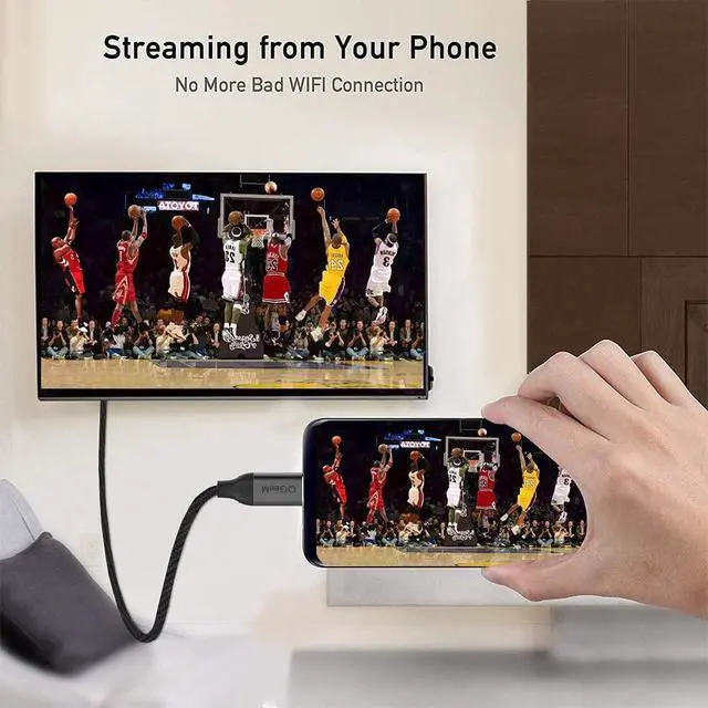 Alt view image 5 of 7 - USB C to HDMI Cable Adapter 6ft 4K,QGeeM USB Type C to HDMI Cable Thunderbolt 3 Compatible with MacBook Pro 2017-2020 IPad pro,Samsung S9 S10,Surface Book 2,Dell XPS 13/15,Pixelbook More.