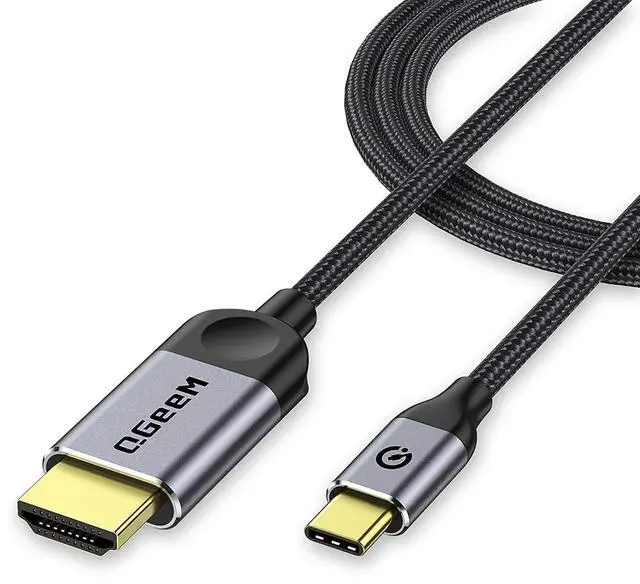 Main image of USB C to HDMI Cable Adapter 6ft 4K,QGeeM USB Type C to HDMI Cable Thunderbolt 3 Compatible with MacBook Pro 2017-2020 IPad pro,Samsung S9 S10,Surface Book 2,Dell XPS 13/15,Pixelbook More.