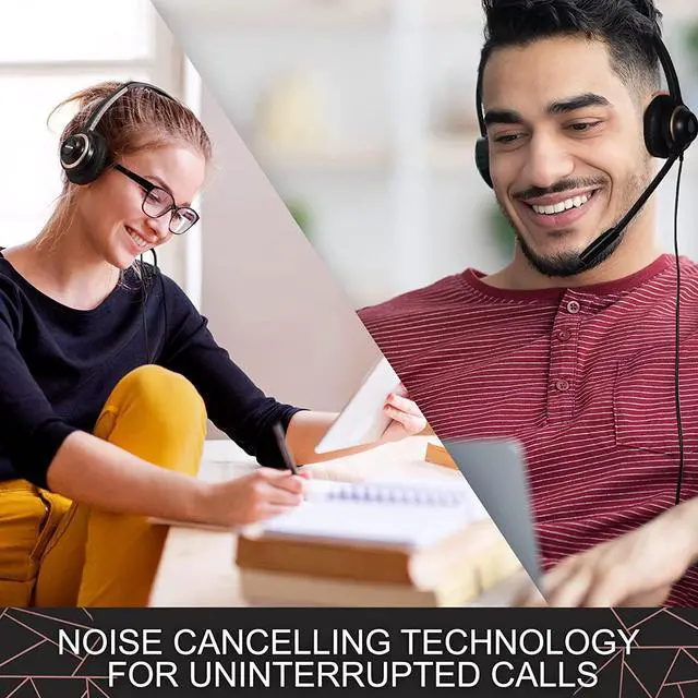 Alt view image 4 of 7 - Bulk Headsets With Microphone (10 Pack) - Noise Canceling Computer Headset For Office Meetings Chat- Comfortable Over-Ear PC Headphones With Rotating Mic- 3.5 Jack For Universal Connectivity