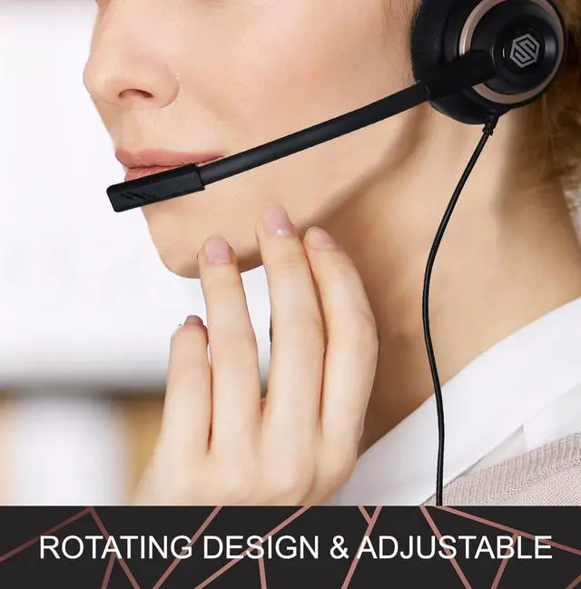 Alt view image 6 of 7 - Bulk Headsets With Microphone (10 Pack) - Noise Canceling Computer Headset For Office Meetings Chat- Comfortable Over-Ear PC Headphones With Rotating Mic- 3.5 Jack For Universal Connectivity