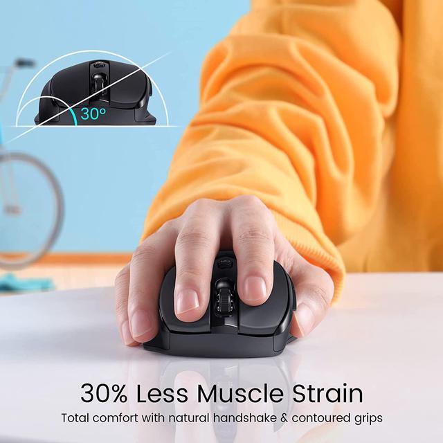Alt view image 2 of 7 - Wireless Mouse, D-09 Computer Mouse USB Cordless Mice for Laptop, Ergo Grips, Lightspeed 5-Level 2400 DPI, 16 Months Battery, Portable for PC Mac Chromebook (Black)