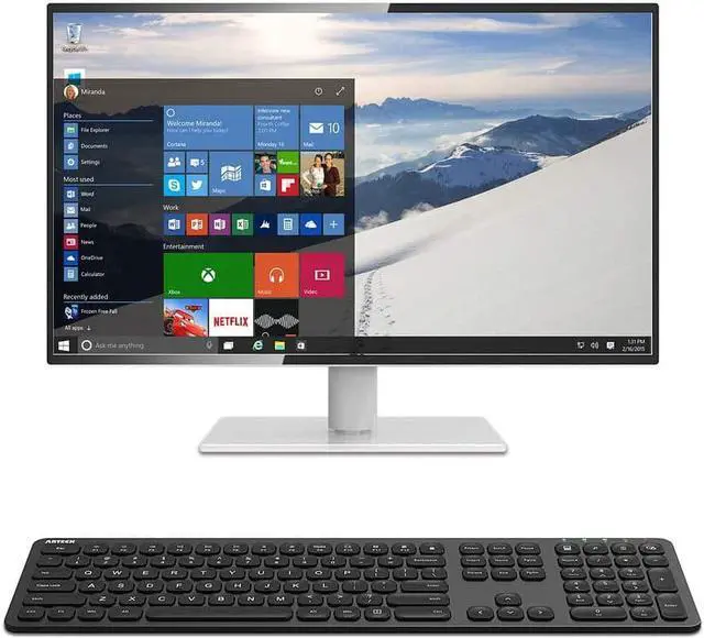 Alt view image 7 of 7 - Arteck 2.4G Wireless Keyboard Stainless Steel Ultra Slim Full Size Keyboard with Numeric Keypad for Computer/Desktop/PC/Laptop/Surface/Smart TV and Windows 10/8/ 7 Built in Rechargeable Battery