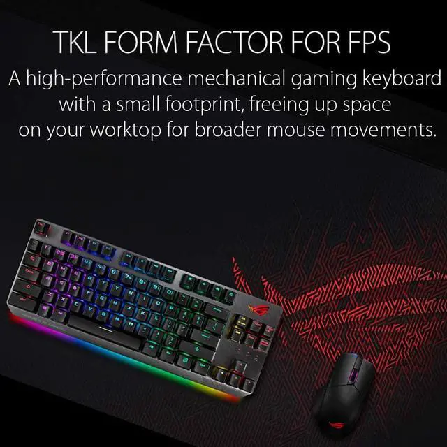 Alt view image 10 of 13 - ASUS X802 ROG Strix Scope NX TKL 80% Gaming Keyboard with ROG NX Brown Tactile Mechanical Switches