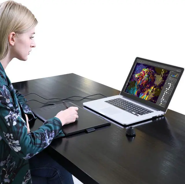 Alt view image 7 of 7 - HUION Inspiroy H1060P Graphics Drawing Tablet with 8192 Pressure Sensitivity Battery-Free Stylus and 12 Customized Hot Keys, 10 x 6.25 inches Digital Art Tablet for Mac, Windows PC and Android