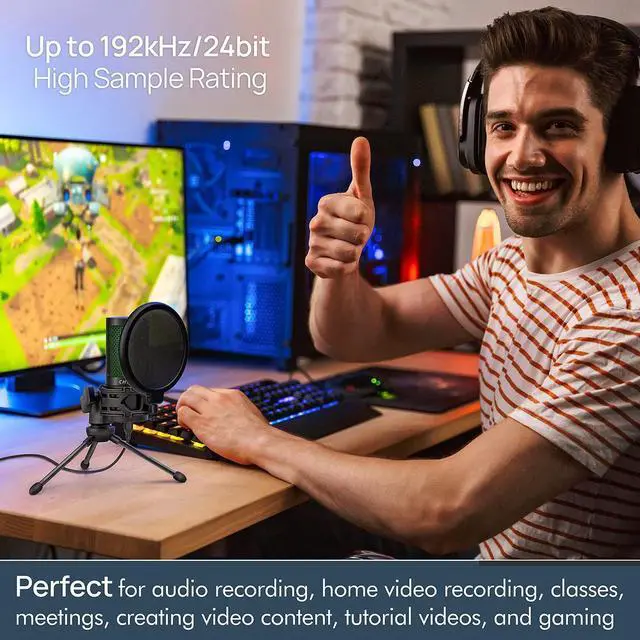 Alt view image 5 of 6 - CMTECK USB Microphone, Podcast Microphone with Pop Filter & Mute Button, Compatible Desktop Computer and Laptop (Black)