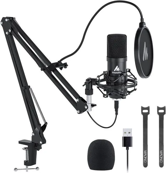 Main image of USB Microphone, MAONO 192KHZ/24Bit Plug & Play PC Computer Podcast Condenser Cardioid Metal Mic Kit with Professional Sound Chipset for Recording, Gaming, Singing, YouTube (AU-A04)