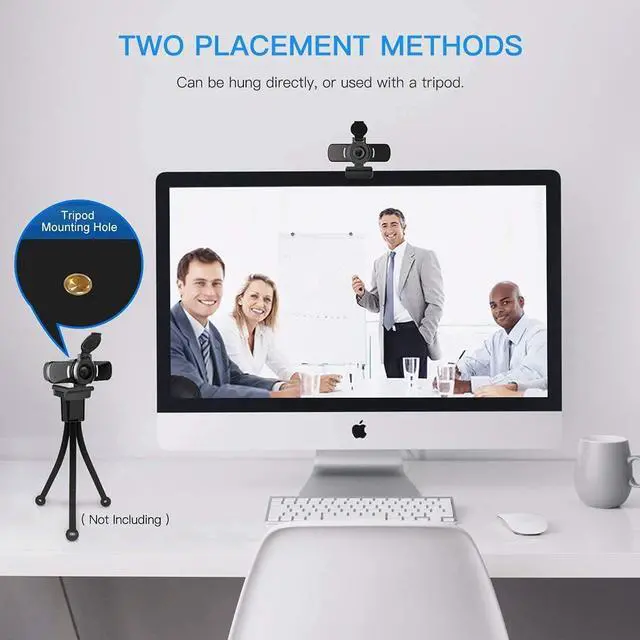 Alt view image 5 of 6 - Computer Camera with Microphone, 1080P Webcam with Webcam Cover Compatible with Mac OS Windows Laptop PC Desktop,HD Webcam for Live Streaming Gaming Calling Video Conferencing