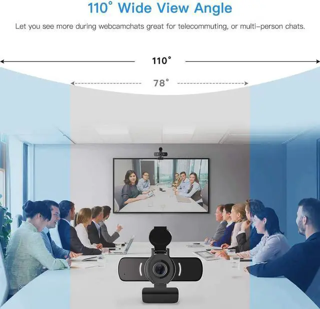 Alt view image 6 of 6 - Computer Camera with Microphone, 1080P Webcam with Webcam Cover Compatible with Mac OS Windows Laptop PC Desktop,HD Webcam for Live Streaming Gaming Calling Video Conferencing