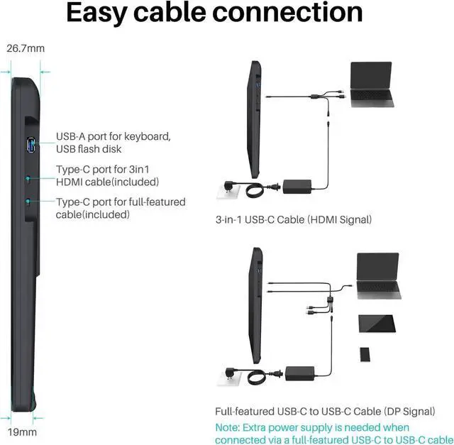 Alt view image 4 of 7 - Kamvas 22 Plus QLED Drawing Tablet with Full-Laminated Screen USB-C Connection 140% sRGB Tilt, 21.5 inch Graphics Art Tablet for Artist & Designer, Work with Mac, Windows, Linux & Android Black
