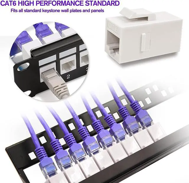 Alt view image 2 of 7 - RJ45 Coupler, 20 Pack Ethernet Coupler, RJ45 Keystone Jack Cat6 Coupler Female to Female CAT 6 Ethernet Network Coupler White