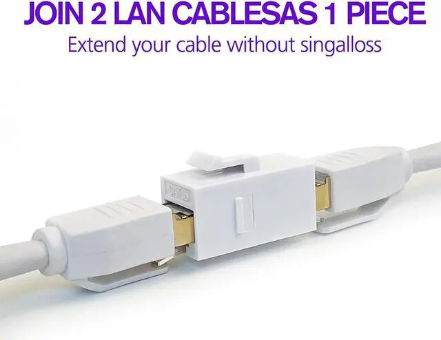 Alt view image 3 of 7 - RJ45 Coupler, 20 Pack Ethernet Coupler, RJ45 Keystone Jack Cat6 Coupler Female to Female CAT 6 Ethernet Network Coupler White