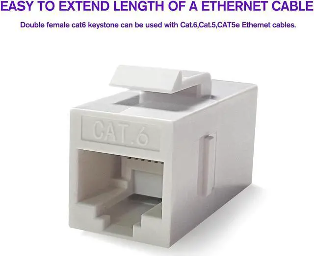 Alt view image 4 of 7 - RJ45 Coupler, 20 Pack Ethernet Coupler, RJ45 Keystone Jack Cat6 Coupler Female to Female CAT 6 Ethernet Network Coupler White