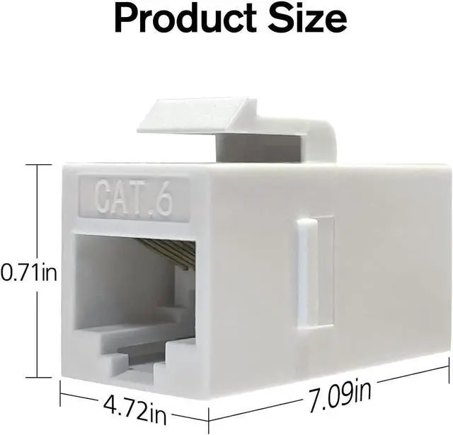 Alt view image 6 of 7 - RJ45 Coupler, 20 Pack Ethernet Coupler, RJ45 Keystone Jack Cat6 Coupler Female to Female CAT 6 Ethernet Network Coupler White